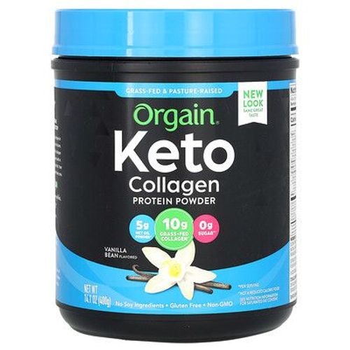 Orgain Poudre De Protéines De Collagène Cétogène, Gousse De Vanille, 400 G