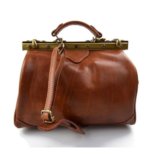 Sac docteur doctor bag cuir sac main cuir sac femme sacoche d'èpaule brun clair