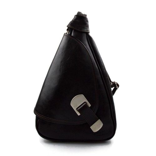 Sac à dos bandoulière en cuir sac homme femme sac hobo brun foncé