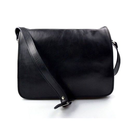 Sac messenger cuir homme cuir sac d'épaule bandoulière sac postier messenger noir