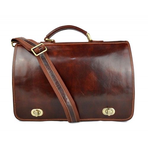 Sac à main cuir vèritable organisateur sacoche serviette sac de travail sac cartable marron