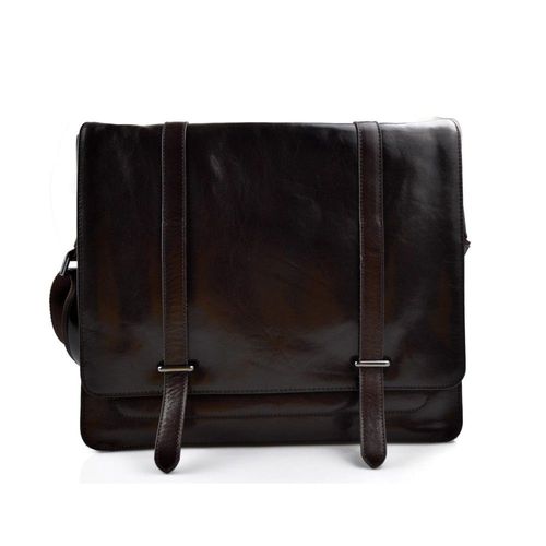 Sac messenger en cuir marron foncè homme famme cuir sac d'épaule bandoulière sac postier
