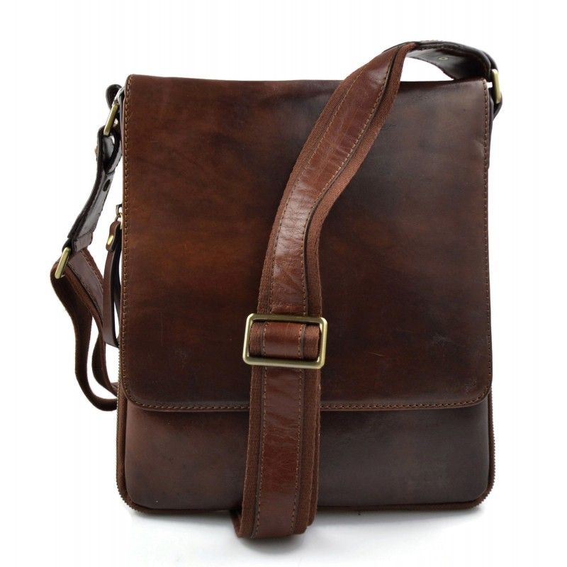 Sac en cuir sac marron à bandoulière homme femme sac d'épaule bandoulière en cuir