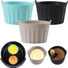 3pcs Moule Silicone Air Fryer,Plat Pour Friteuse Sans Huile,Moule Pour Gâteau Au Four,Moule À Tarte Aux Oeufs,Silicone Bakeware(A)
