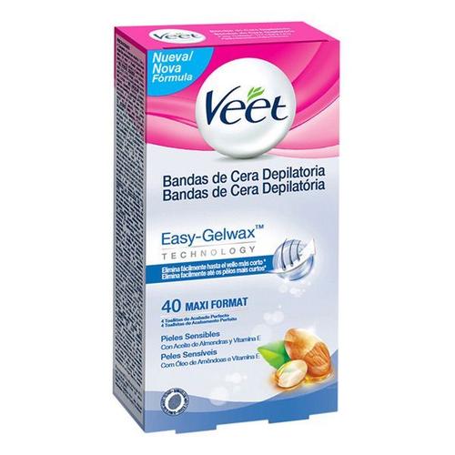 Bandes De Cire Dépilatoire Veet Easy Gelwax (Pack De 40) 