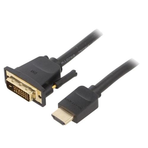 Cable DVI-D -18-1- prise male HDMI prise male Full HD 1.5m - Noir