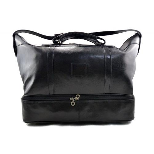 Sac de voyage en cuir homme femme bandoulière en cuir véritable noir