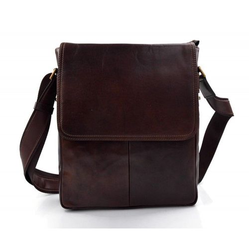 Sacoche de tablet sac cuir d'èpaule xxl sac postier sac en cuir homme ipad femme marron foncè