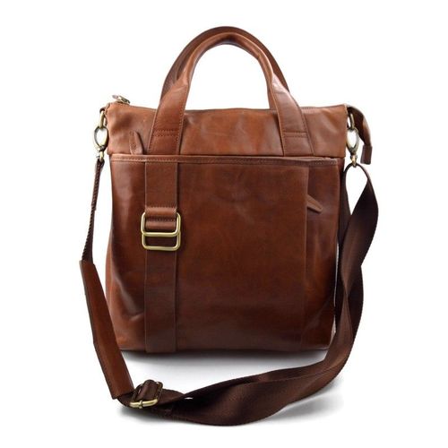 Bandoulière en cuir homme messenger sac d'épaule traverser sac postier brun