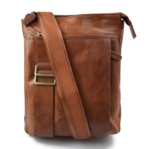 Sac en cuir sac à bandoulière homme femme sac postier marron sac d'épaule bandoulière en cuir cuir italien