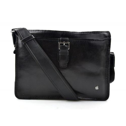 Sacoche de ipad tablet en cuir sacoche portable sac cuir sac à main bandoulière noir