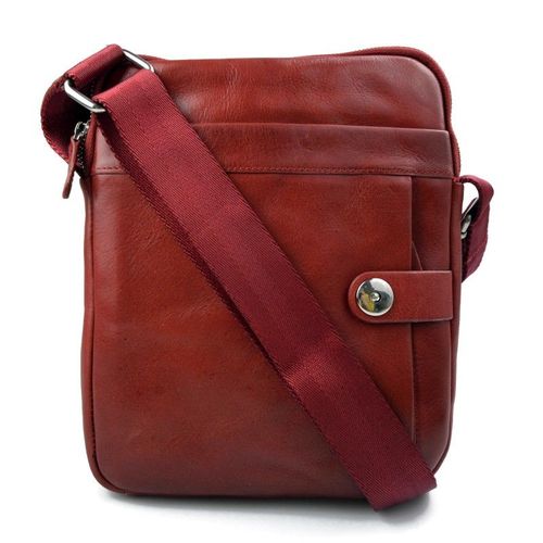 Sac en cuir sac à bandoulière homme femme rouge sac d'épaule bandoulière en cuir
