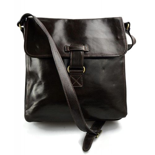 Sac bandoulière en cuir sac d?èpaule sac homme en cuir sac à bandoulière messenger marron fonce