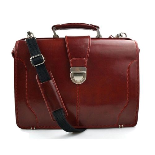 Sac cuir doctor bag sac docteur rouge homme femme sac messenger en cuir