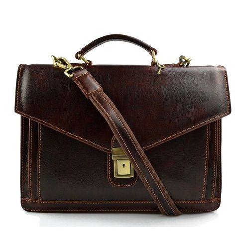 Sac a main cuir bandoulière homme femme messenger brun