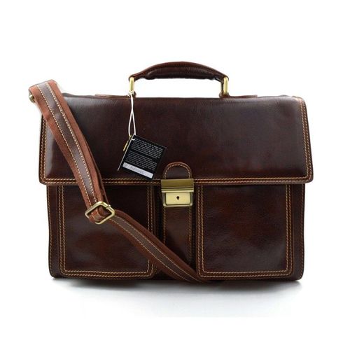 Sac serviette mallette à main cuir bandoulière en cuir sac en cuir brun