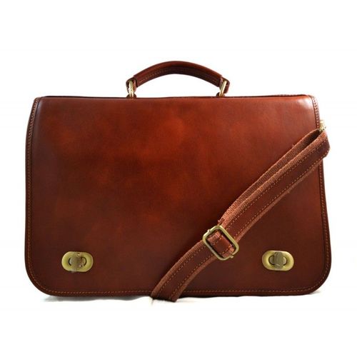 Sac serviette mallette à main cuir vèritable organisateur sacoche brun