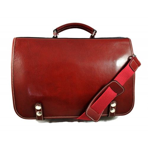 Sac à bandoulière en cuir sac homme femme sac d'épaule messenger sacoche organisateur rouge sac cartable