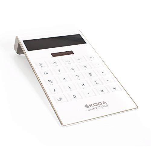 Skoda MVF18-067 Calculatrice de Bureau Solaire Blanc
