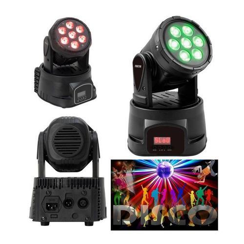 Mini lyre LED RGBW 7 x 10 W, LED RVBB DMX et maître/esclave LYRE PROFESSIONELLE