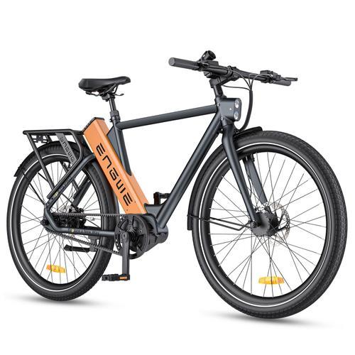 Vélo Électrique Homme Engwe P275 Pro 27.5"×2.4 25km/H Moteur 250w Autonomie 260km Batterie 36v19.2ah Ville Vtc E-Bike Noir Orange