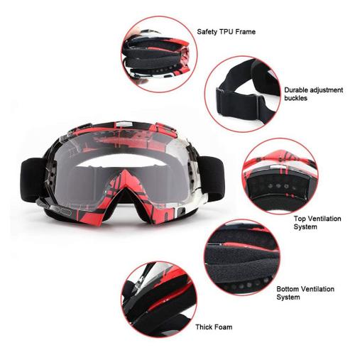 Lunettes De Ski Lunettes De Snowboard Lunettes Anti-Uv Réglables Lunettes De Soleil Coupe-Vent Extérieures Tout-Terrain Pour L'équitation De Sport De Ski A