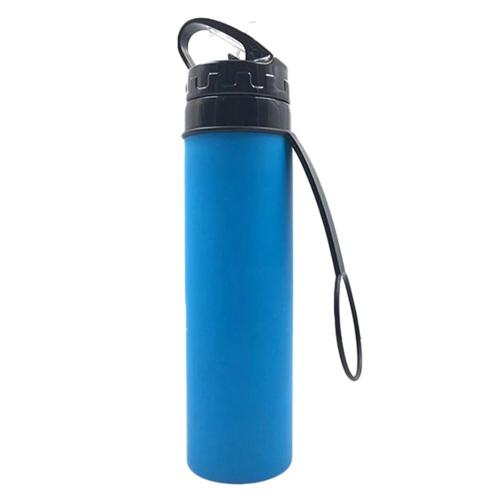 Bouteille D' Pliable En Silicone Étanche Portable Voyage En Plein Air Camping Boisson Sport Bouteille D' Bleu