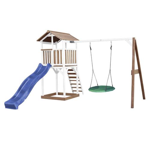 Axi Beach Tower With Summer Litter Swing Brown/White - Blue Slide
