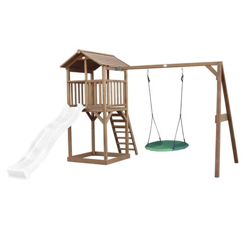 Axi Beach Tower With Summer Nest Swing Brown - Toboggan Blanc