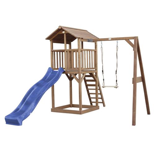 Axi Beach Tower With Single Swing Brown - Blue Slide