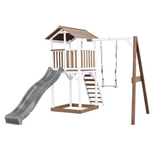 Axi Beach Tower With Single Swing Brown/White - Toboggan Gris