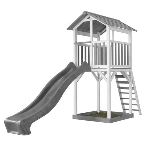 Axi Structure De Jeu Beach Tower Blanc Gris Avec Toboggan Gris
