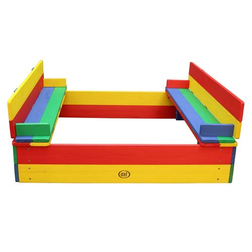 Bac À Sable Enfant Multicouleur | Bac À Sable Pour Enfants En Bois Fsc Avec Couvercle & Banc | 100 X 95 Cm - Axi Ella