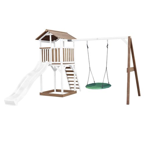 Axi Beach Tower With Summer Nest Swing Brown/White - Toboggan Blanc