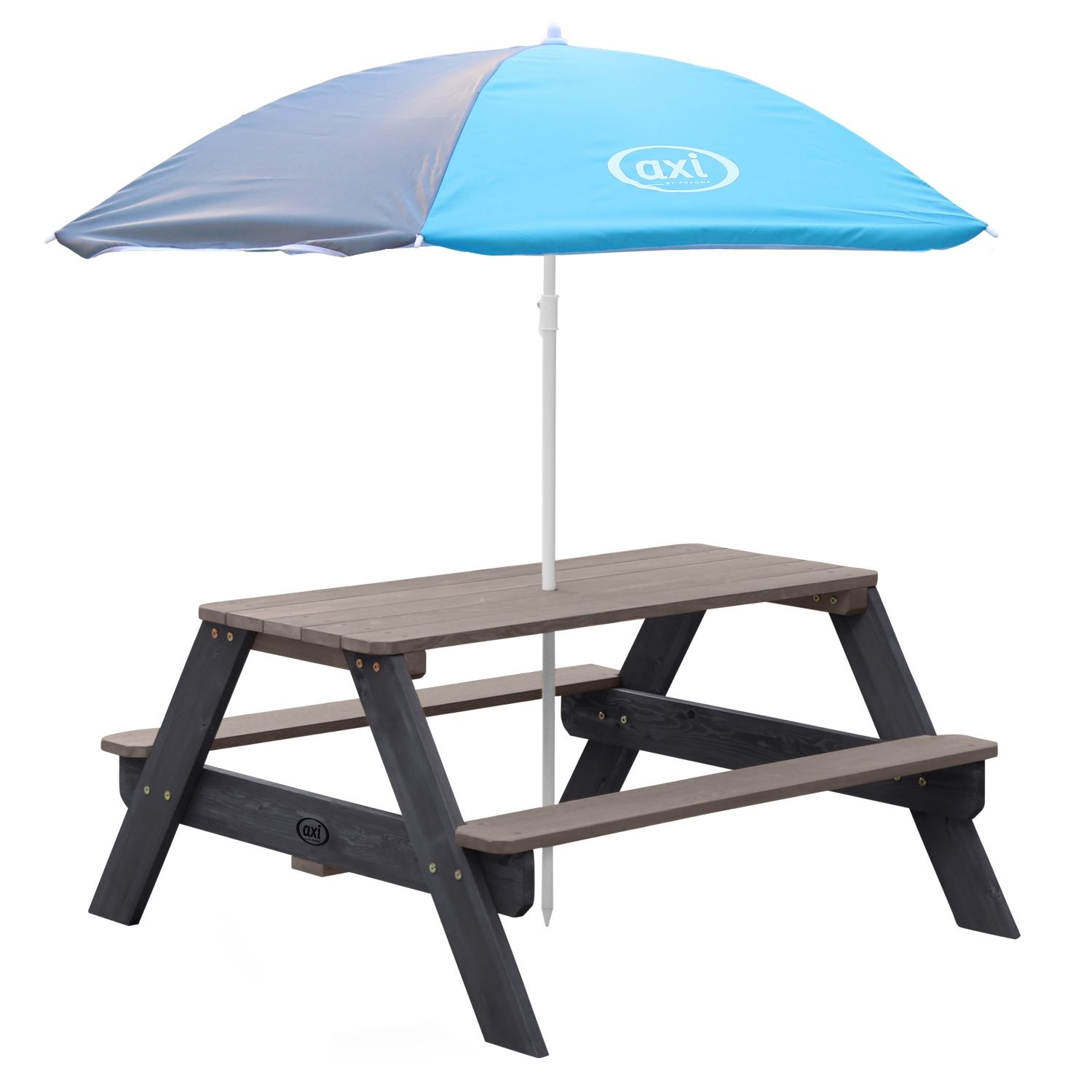 Table Pique Nique Avec Parasol Anthracite / Gris | Table De Jeu Enfant Pour Le Jardin - Axi Nick