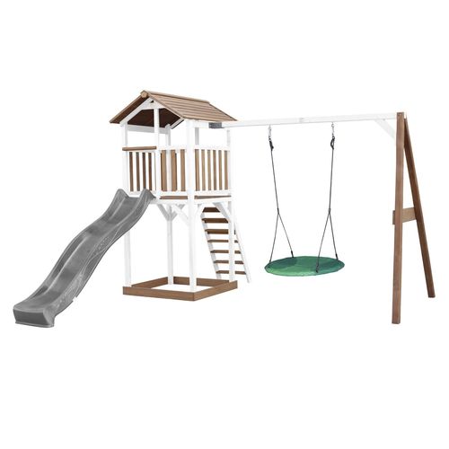 Axi Beach Tower With Summer Nest Swing Brown/White - Toboggan Gris