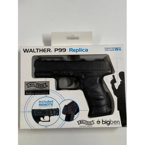 Nintendo Wii Walther P99 Replica Gun Pistolet Manette Wiimote Intégré Noir Type Arme 9mm