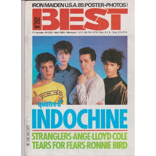 Best N° 202 Mai 1985 Indochine Cover Stranglers, Ange, Lloyd Cole, Tears For Fears, Ronnie Bird