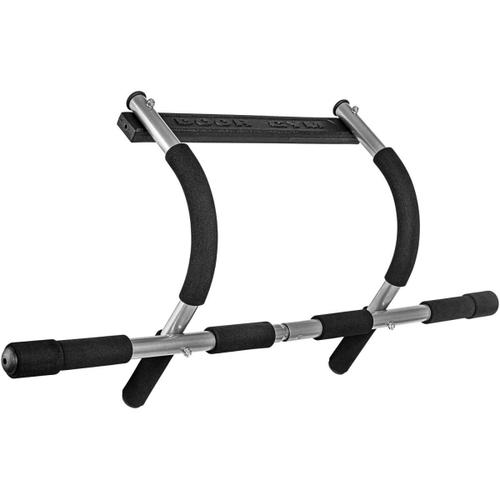 Movit® Barre De Traction Pour Cadre De Porte Avec Boucles, Entraîneur Du Haut Du Corps Sans Vis En Noir Ou Argent, Barre De Traction De Porte Avec Poignées Souples Jusqu'à 100kg