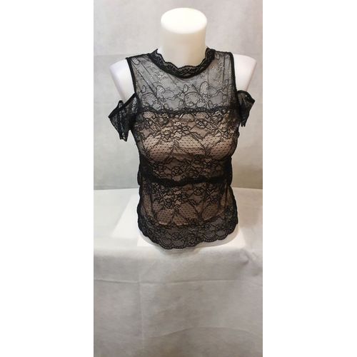 Top Noir Dentelle Femme Jus D'orange Paris Taille 38