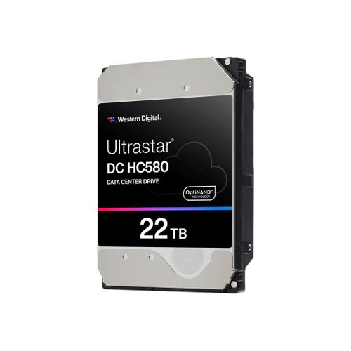WD Ultrastar DC HC580 WUH722422ALE6L1 - Disque dur - chiffré - 22 To - interne - 3.5" - SATA 6Gb/s - 7200 tours/min - mémoire tampon : 512 Mo - Self-Encrypting Drive (SED)