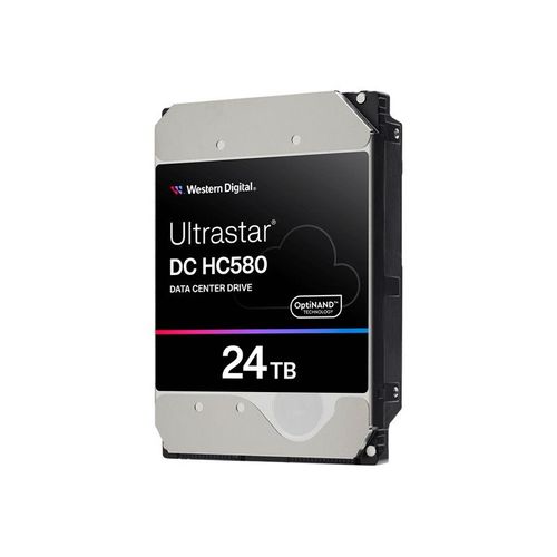 WD Ultrastar DC HC580 WUH722424ALE6L1 - Disque dur - chiffré - 24 To - interne - 3.5" - SATA 6Gb/s - 7200 tours/min - mémoire tampon : 512 Mo - Self-Encrypting Drive (SED)
