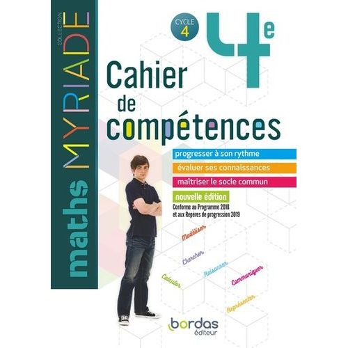 Maths 4e Myriade Cycle 4 - Cahier De Compétences