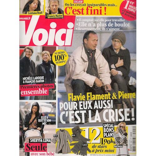 Voici  N° 1091 : Flavie Flament & Pierre : Pour Eux Aussi C'est La Crise