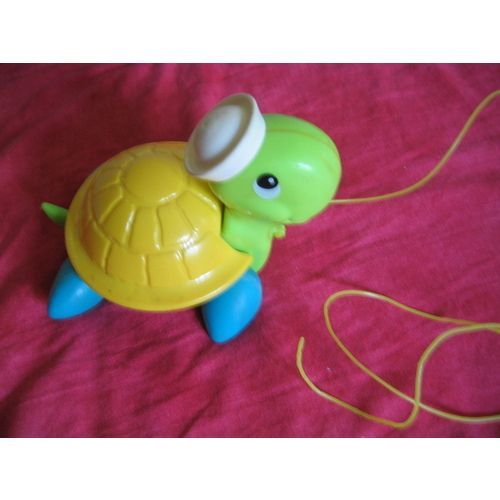 Ancien Fisher Price Tortue A Tirer Vintage