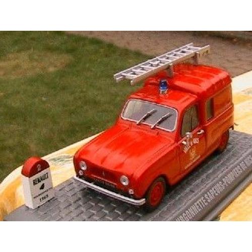 RENAULT 4 fourgonnette sapeurs pompiers de Nice 1965 1/43 voiture 4L fascicule 