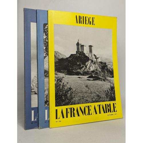 Lot De 3 Revues ""La France À Table"": Ariège N°156 Octobre 1971 / Haute-Garonne N°157 Novembre 1971 / Finistère N°177 Avril 1974