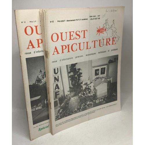 Ouest Apiculture - Du N°31 Au N°33 Et Du N°56 (1931) Au N°62 (1985)- Revue D'information Générales Économiques Techniques Et Pratiques