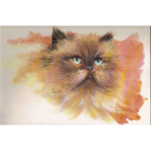 Aquarelle Chat De Francois Le Teich Gravure Rakuten