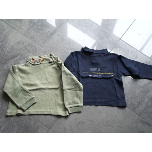 Lot De 2 T-Shirt Tout Compte Fait Et Petit Bateau 12 Mois Manches Longues